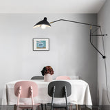 Black Industrial Mantis Arm Swing Bracket Wall Lamp Adjustable Iron Helical Sconce Lighting