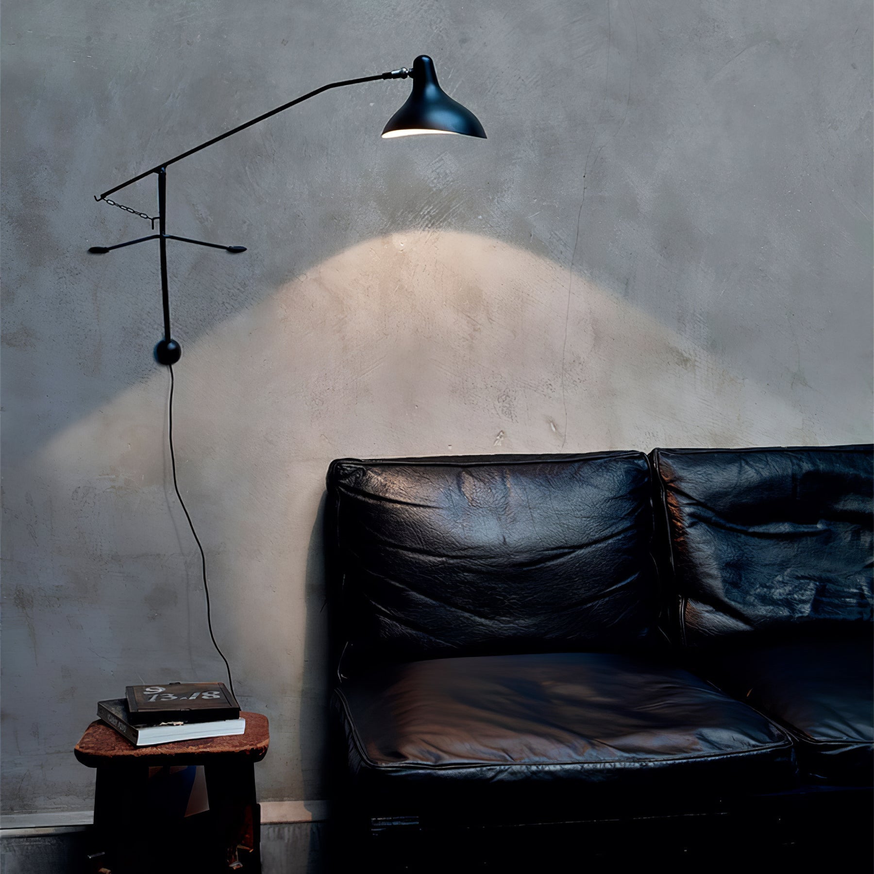 Black Industrial Mantis Arm Swing Bracket Wall Lamp Adjustable Iron Helical Sconce Lighting