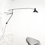 Black Industrial Mantis Arm Swing Bracket Wall Lamp Adjustable Iron Helical Sconce Lighting