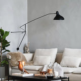 Black Industrial Mantis Arm Swing Bracket Wall Lamp Adjustable Iron Helical Sconce Lighting