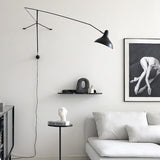 Black Industrial Mantis Arm Swing Bracket Wall Lamp Adjustable Iron Helical Sconce Lighting