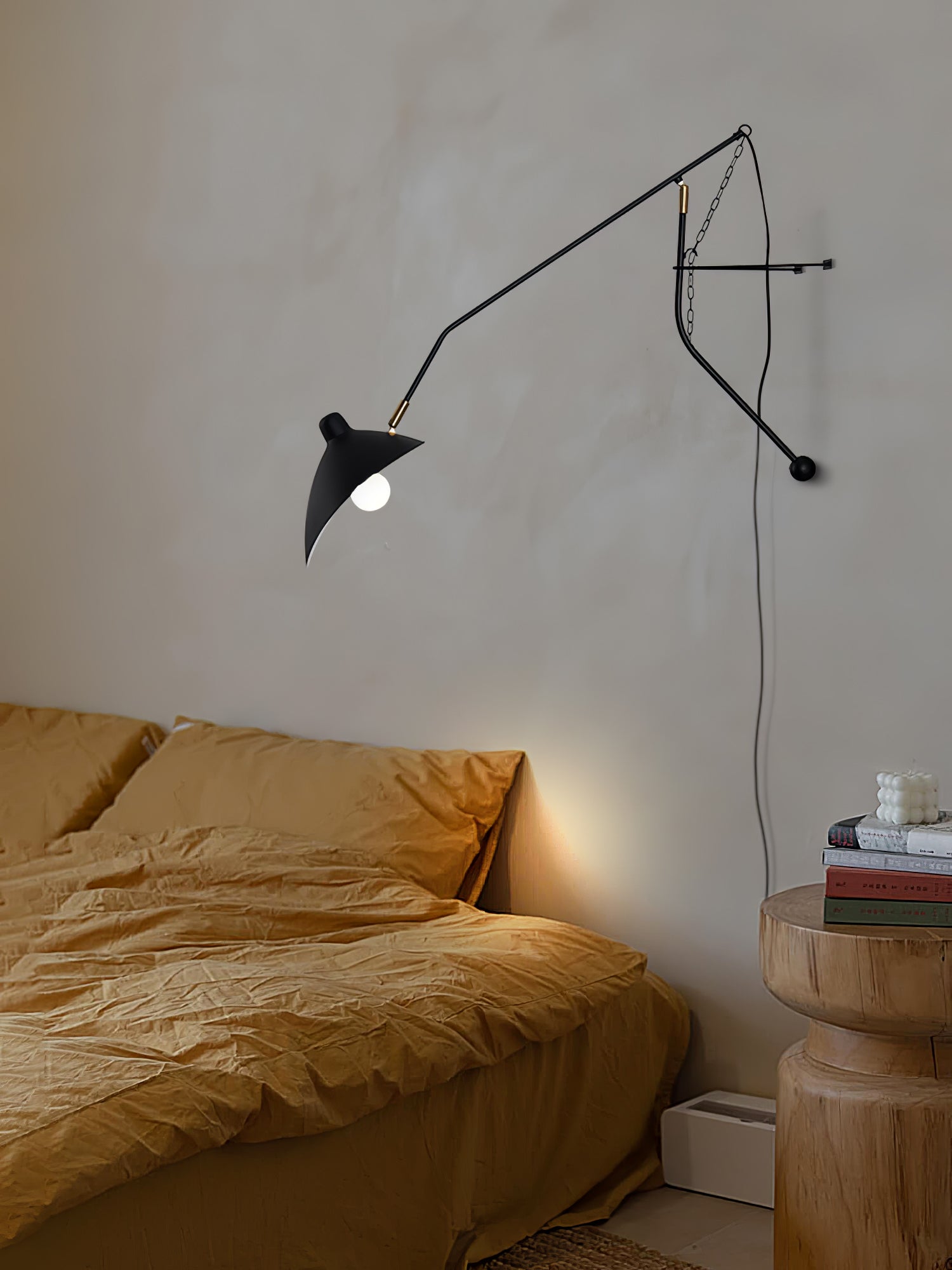 Black Industrial Mantis Arm Swing Bracket Wall Lamp Adjustable Iron Helical Sconce Lighting