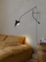 Black Industrial Mantis Arm Swing Bracket Wall Lamp Adjustable Iron Helical Sconce Lighting