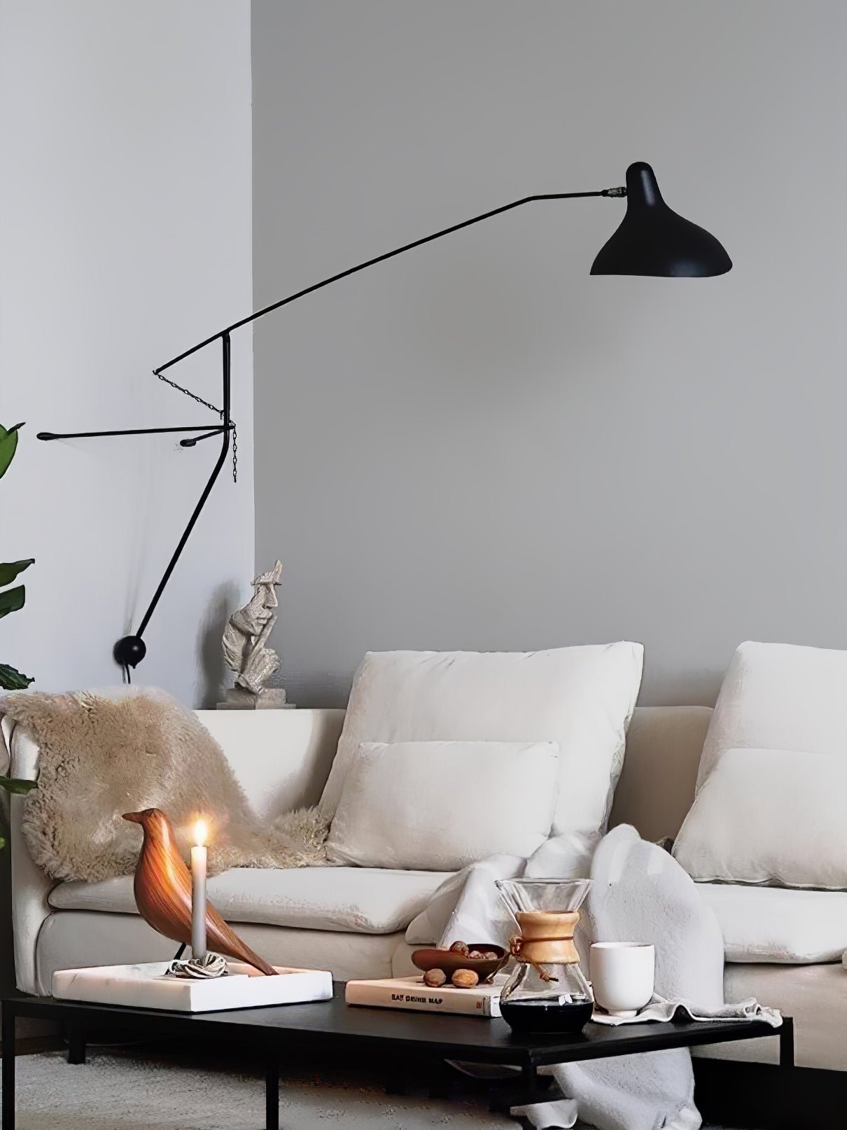Black Industrial Mantis Arm Swing Bracket Wall Lamp Adjustable Iron Helical Sconce Lighting
