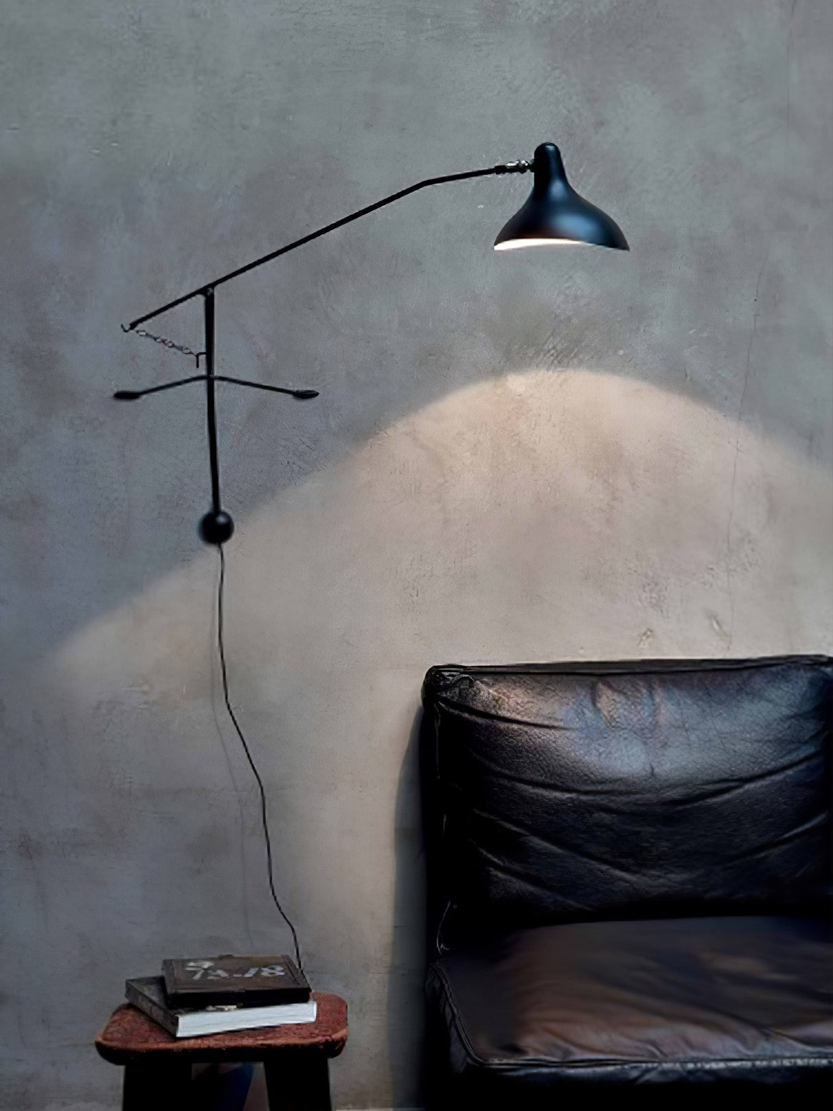 Black Industrial Mantis Arm Swing Bracket Wall Lamp Adjustable Iron Helical Sconce Lighting