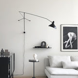 Black Industrial Mantis Arm Swing Bracket Wall Lamp Adjustable Iron Helical Sconce Lighting