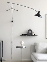 Black Industrial Mantis Arm Swing Bracket Wall Lamp Adjustable Iron Helical Sconce Lighting
