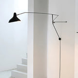 Black Industrial Mantis Arm Swing Bracket Wall Lamp Adjustable Iron Helical Sconce Lighting