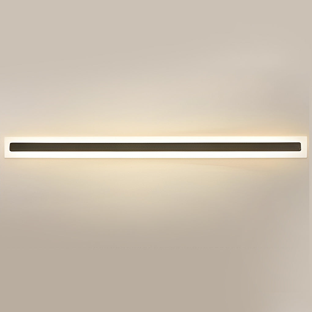 Black Linear LED Outdoor Wall Sconce Waterproof Exterior Lighting for Porch and Garden