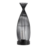 Black Metal Caged LED Outdoor Floor Lamp IP54 Waterproof Courtyard Path Light