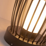 Black Metal Caged LED Outdoor Floor Lamp IP54 Waterproof Courtyard Path Light