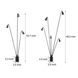 Black Multi Head Industrial LED Floor Lamp with Rotating Arc Downlight for Indoor and Outdoor Use