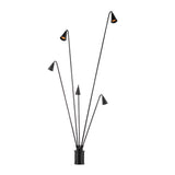 Black Multi Head Industrial LED Floor Lamp with Rotating Arc Downlight for Indoor and Outdoor Use