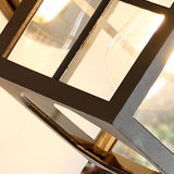 Black Outdoor Lantern Wall Sconce Waterproof Exterior Light with Glass Shade for Porch
