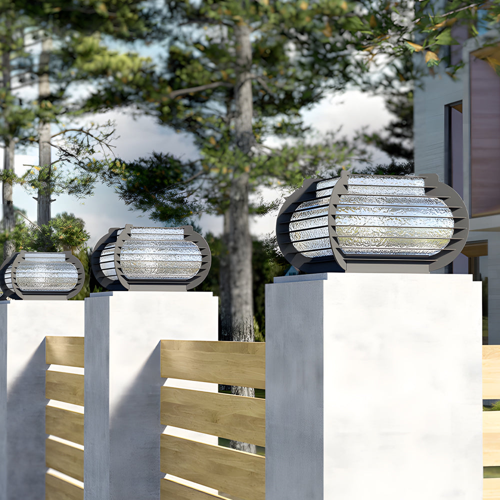 Black Outdoor Pier Mount Post Light with Lattice Design Solar and Hardwired Dual Power Path Lighting