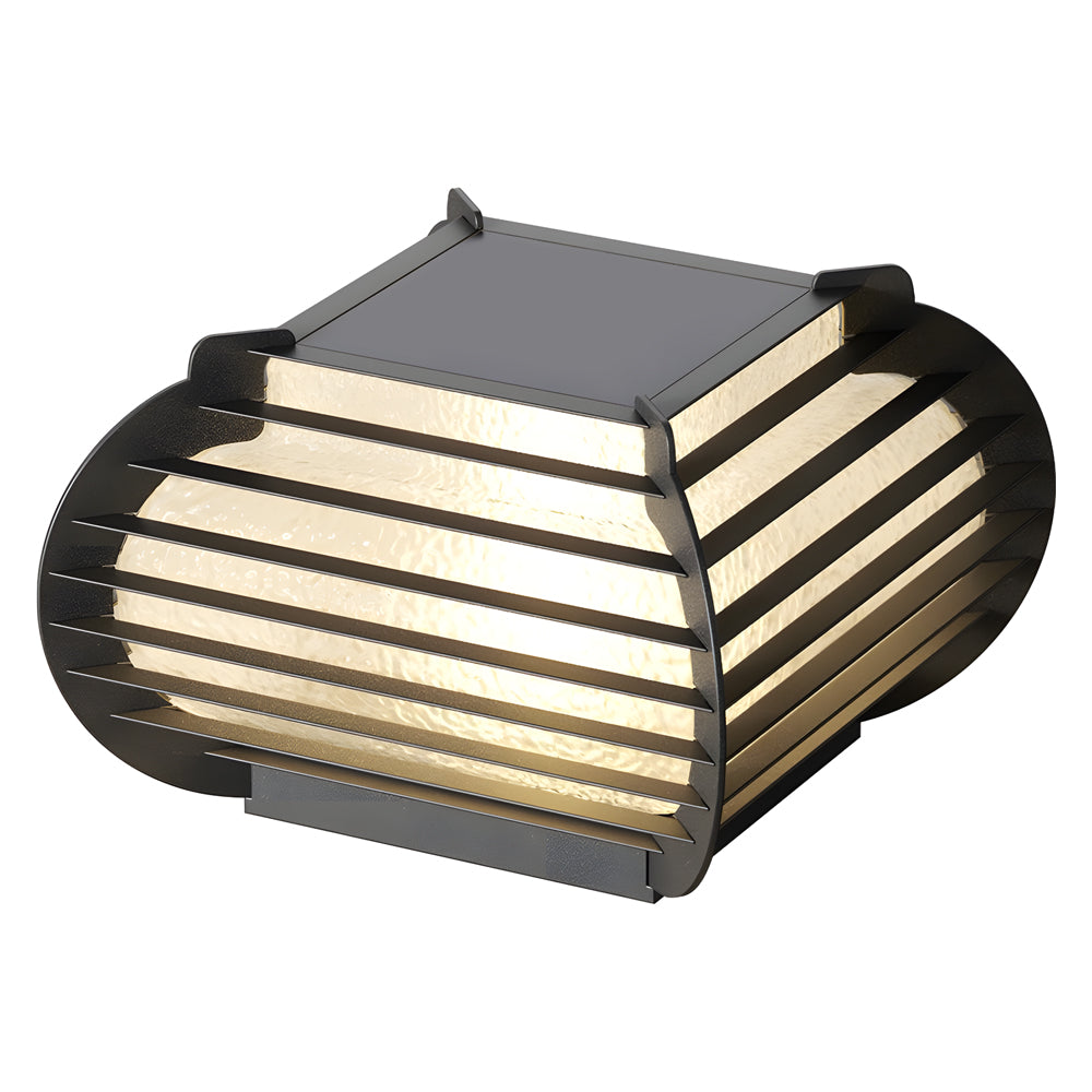 Black Outdoor Pier Mount Post Light with Lattice Design Solar and Hardwired Dual Power Path Lighting