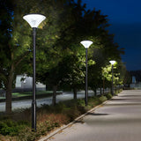 Black Outdoor Solar Powered LED Post Light Waterproof Garden Street Lamp with Pole Option