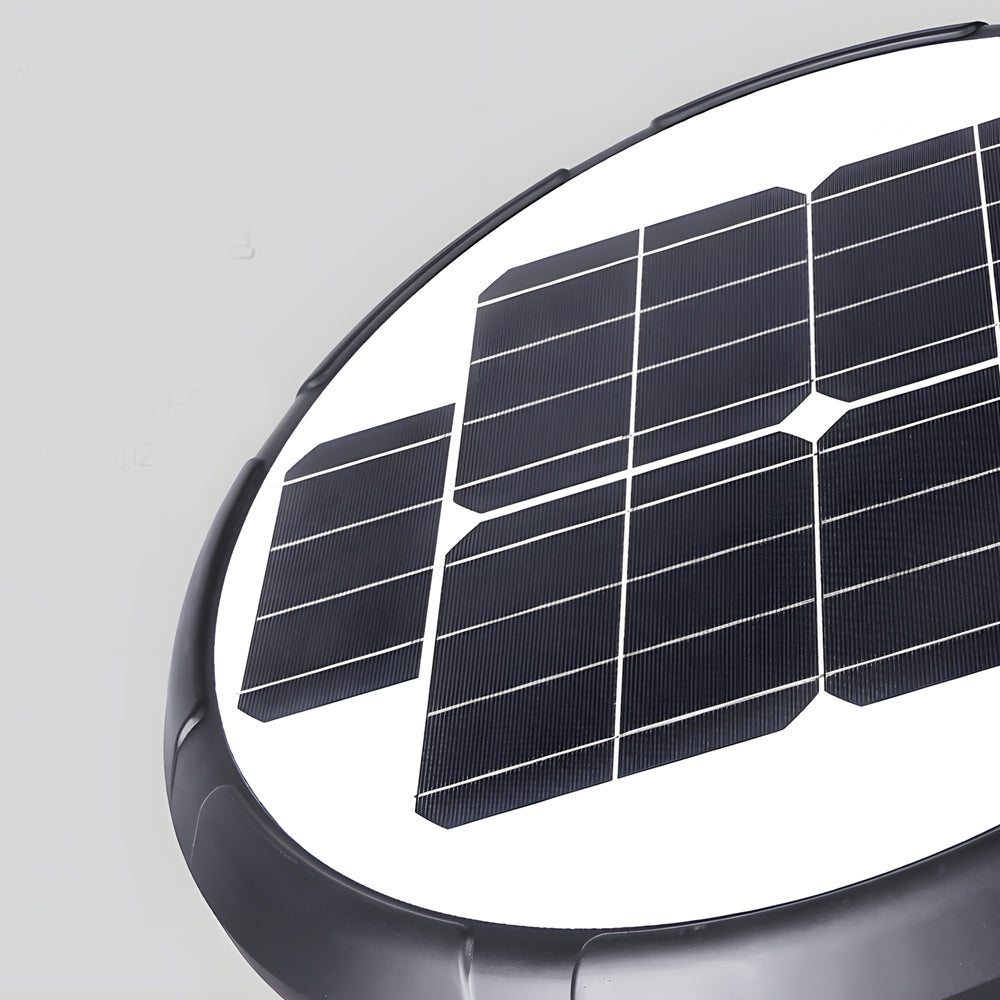 Black Outdoor Solar Powered LED Post Light Waterproof Garden Street Lamp with Pole Option