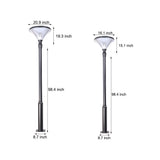 Black Outdoor Solar Powered LED Post Light Waterproof Garden Street Lamp with Pole Option