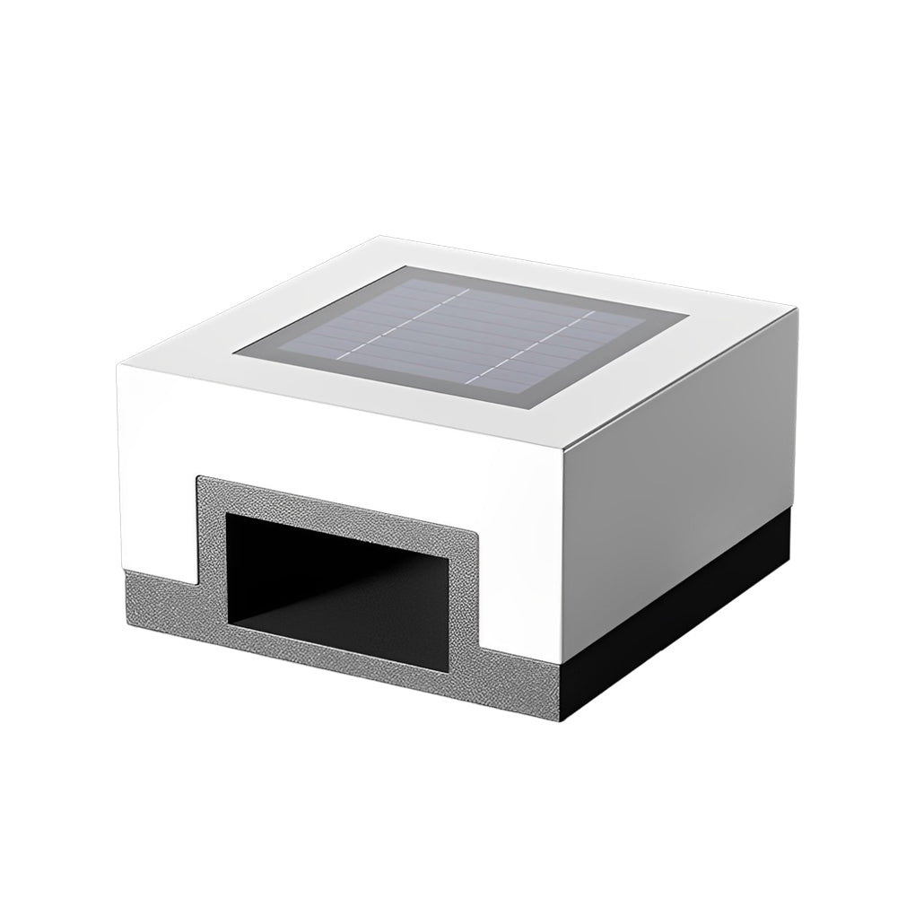 Black Square Outdoor Solar Post Lights Waterproof Modern LED Landscape Lamp for Fence and Garden
