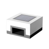 Black Square Outdoor Solar Post Lights Waterproof Modern LED Landscape Lamp for Fence and Garden