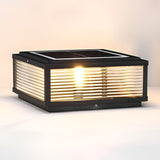 Black Square Ribbed Glass Outdoor Pier Mount Light for Pillar and Post Lighting