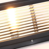 Black Square Ribbed Glass Outdoor Pier Mount Light for Pillar and Post Lighting