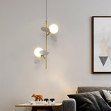 Blanca Modern Iron and Glass Globe Pendant Light Fixture for Contemporary Indoor Ceiling Decor