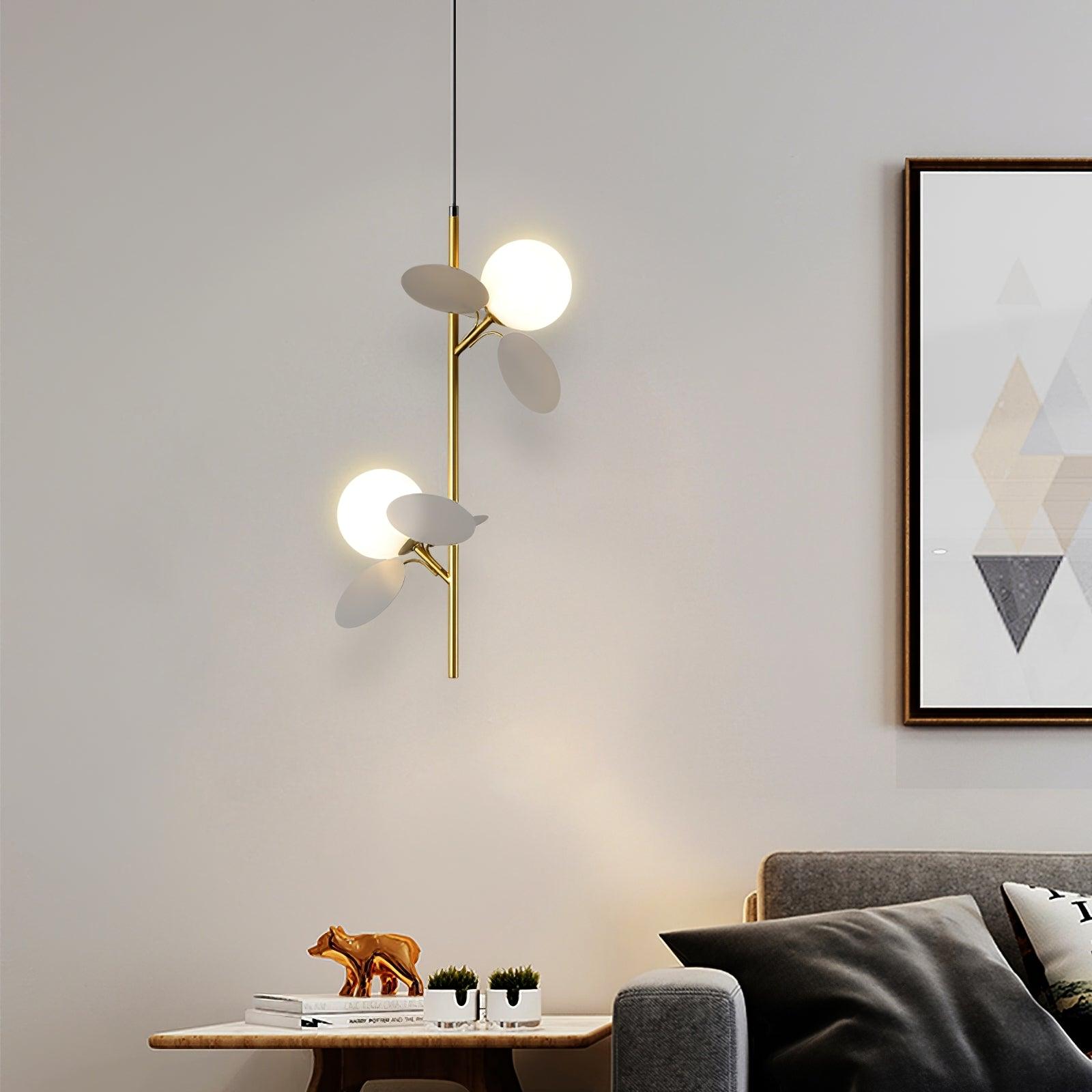 Blanca Modern Iron and Glass Globe Pendant Light Fixture for Contemporary Indoor Ceiling Decor