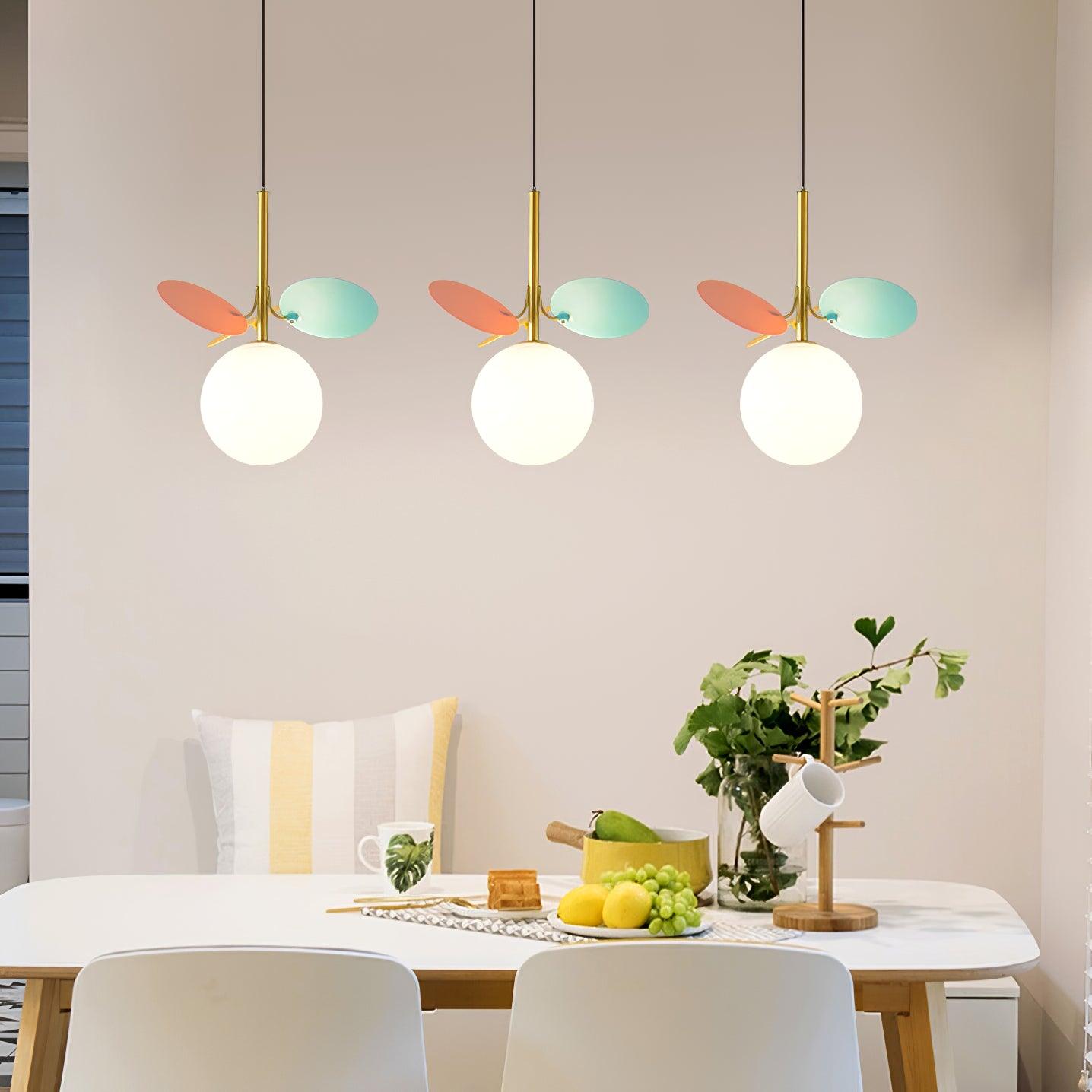 Blanca Modern Iron and Glass Globe Pendant Light Fixture for Contemporary Indoor Ceiling Decor
