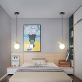 Blanca Modern Iron and Glass Globe Pendant Light Fixture for Contemporary Indoor Ceiling Decor