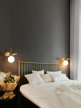 Blanca Modern Iron and Glass Globe Pendant Light Fixture for Contemporary Indoor Ceiling Decor