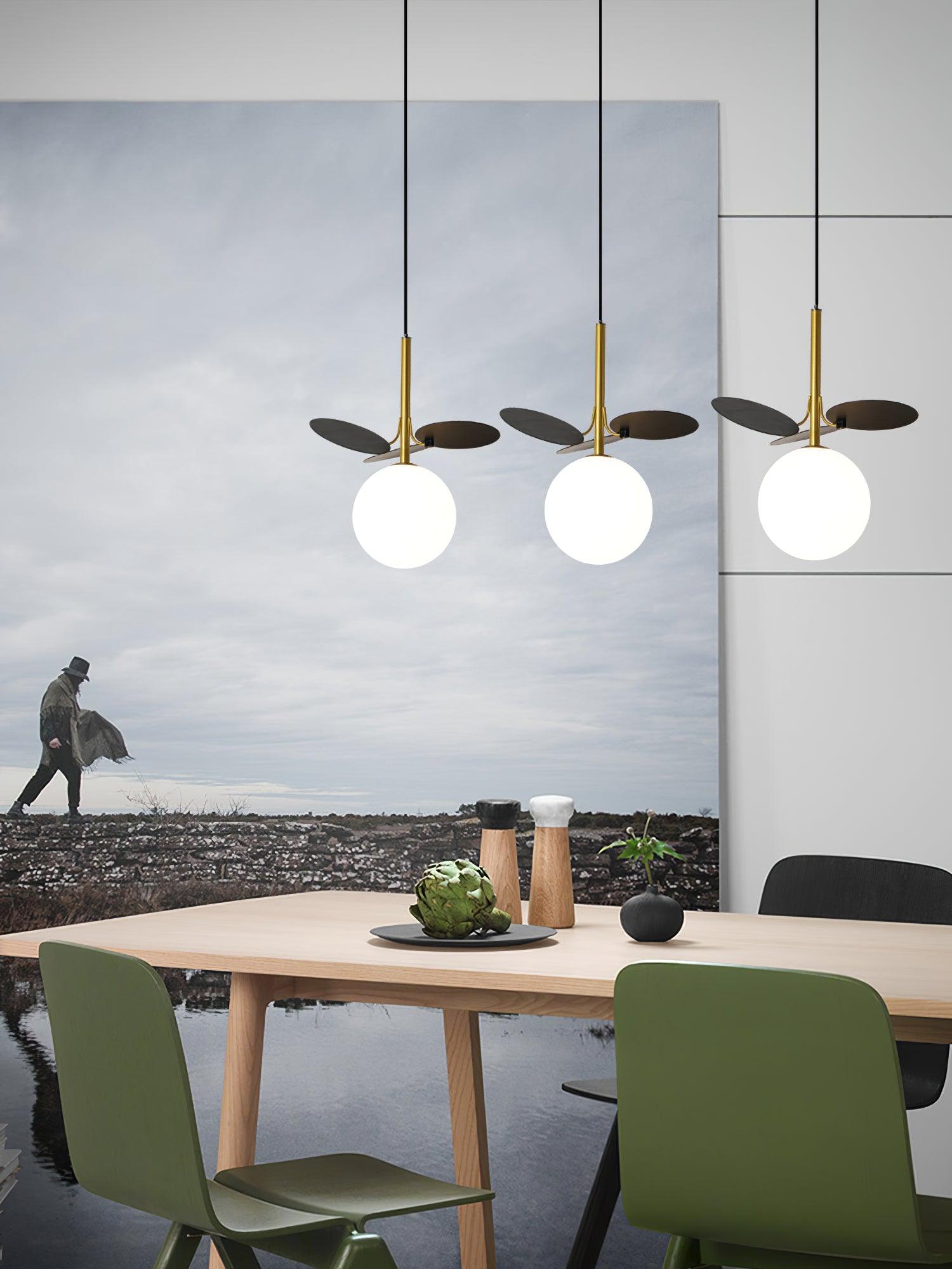 Blanca Modern Iron and Glass Globe Pendant Light Fixture for Contemporary Indoor Ceiling Decor