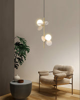 Blanca Modern Iron and Glass Globe Pendant Light Fixture for Contemporary Indoor Ceiling Decor