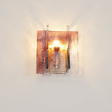 Blason Modern Glass Wall Lamp Set of 2 Gold Metal Indoor Lighting Fixtures for Bedroom and Living Room Decor