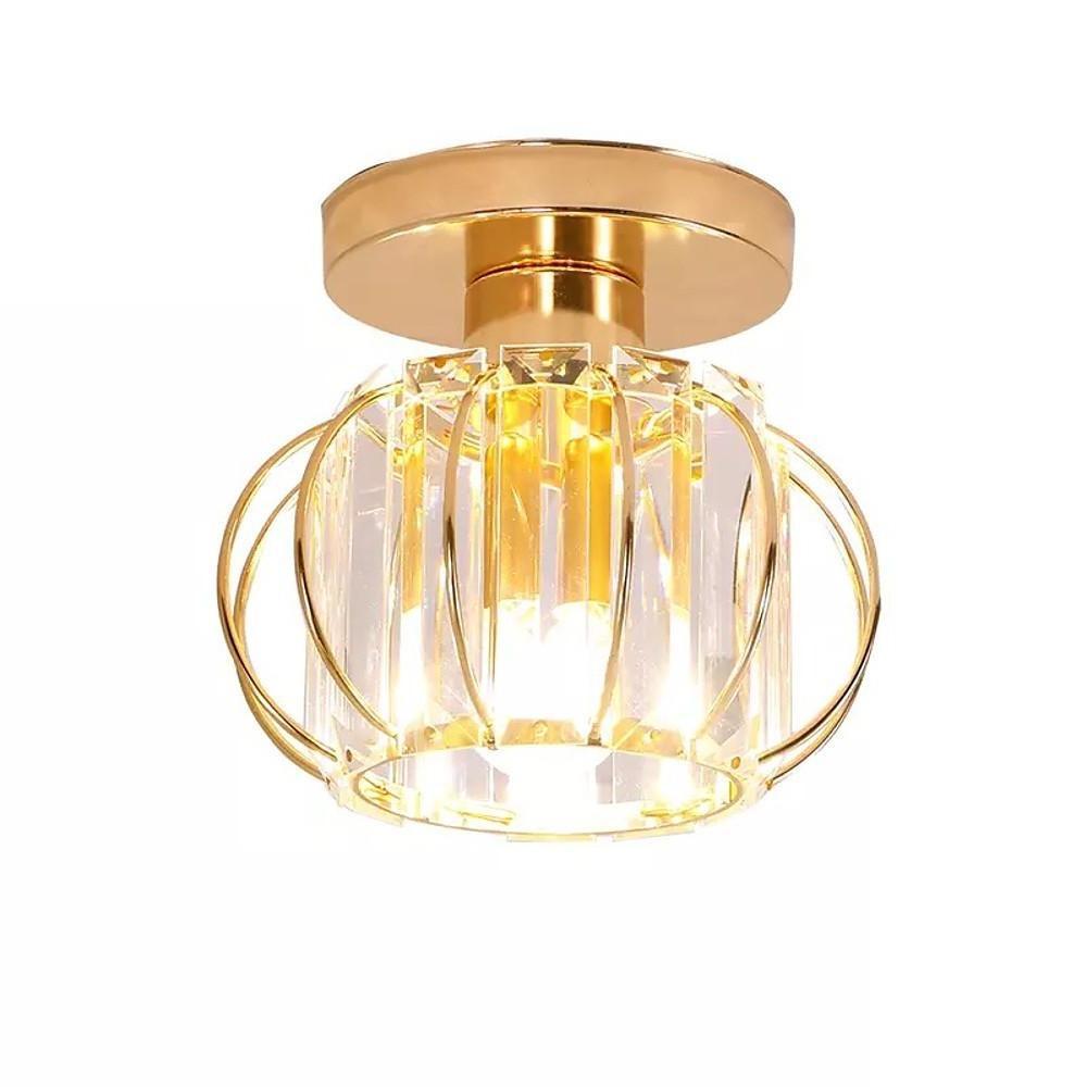 Modern Crystal Oval LED Flush Mount Ceiling Light for Hallway and Bedroom