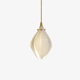 Bloom Ceramic Floral Pendant Light with White Porcelain Flower Buds and Brass Accents