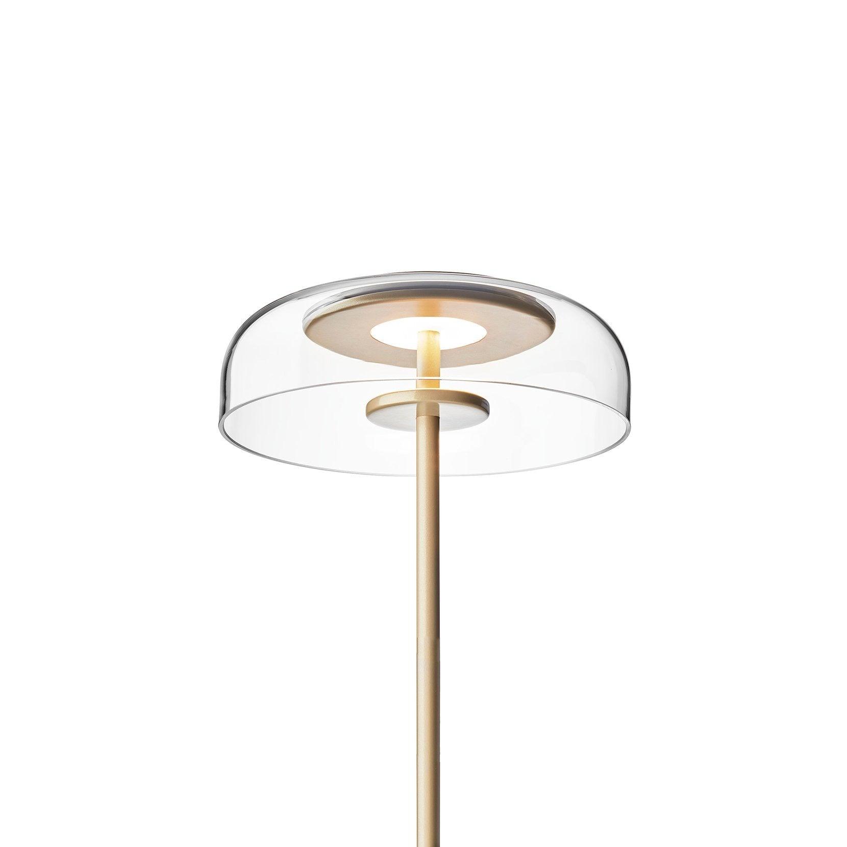 Modern Solara Brass and Glass LED Table Lamp for Living Room and Office