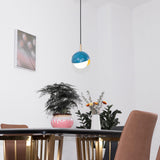 Blue Drop Pendant Light Modern Glass Globe Ceiling Fixture for Luxury Interiors