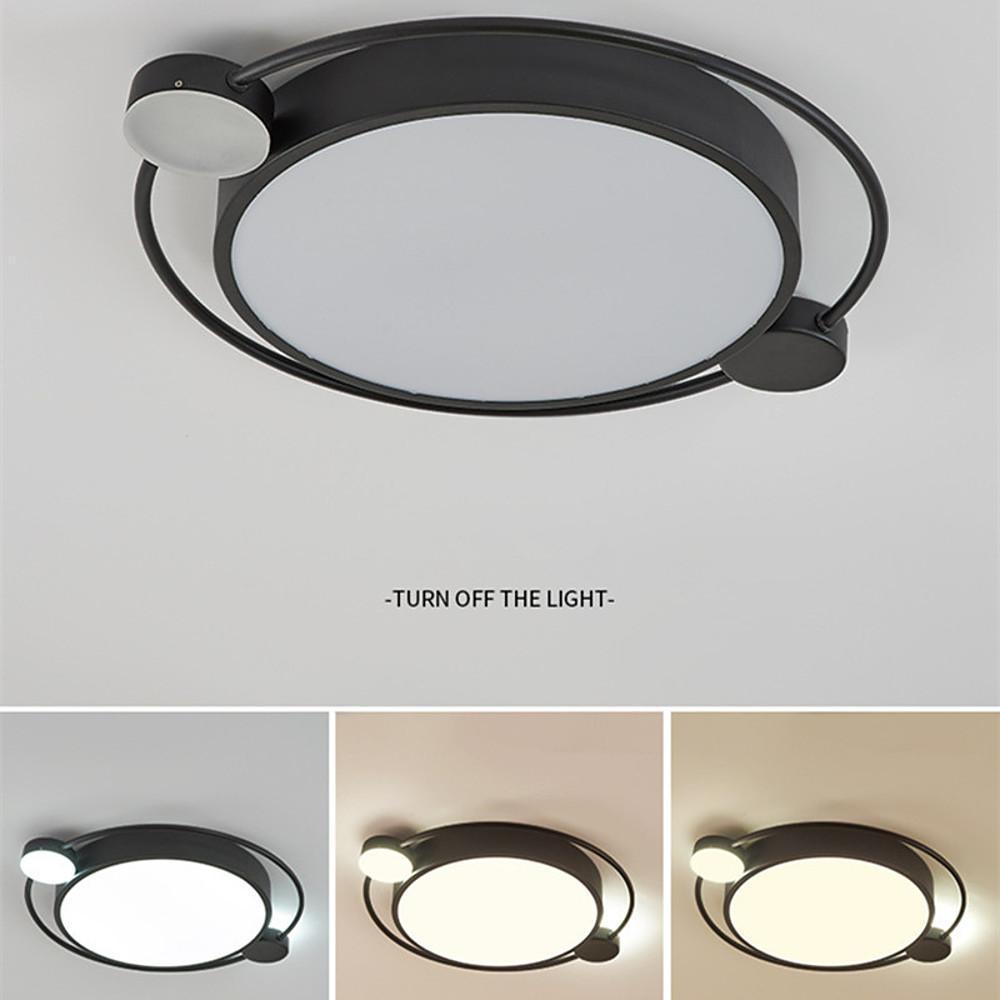 Modern Dual Ring LED Flush Mount Ceiling Light Gold and Black Nordic Dimmable Fixture