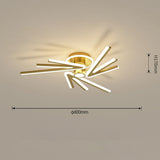 Modern Flower Shaped LED Ceiling Light Abstract Gold Geometric Flush Mount Fixture
