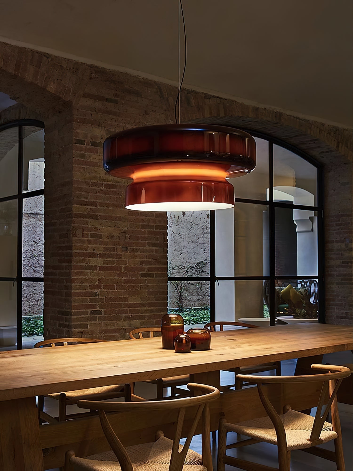 Bohemia Modern Blown Glass Pendant Light Organic Shape Hanging Chandelier for Dining Room