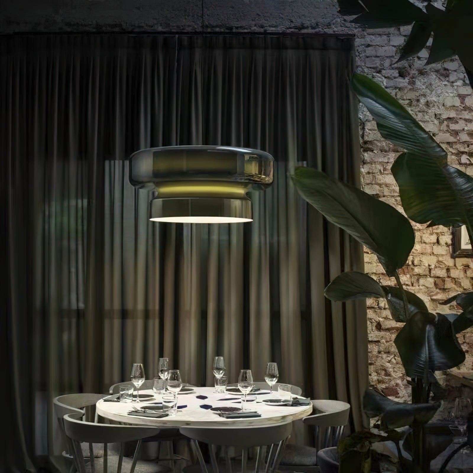 Bohemia Modern Blown Glass Pendant Light Organic Shape Hanging Chandelier for Dining Room