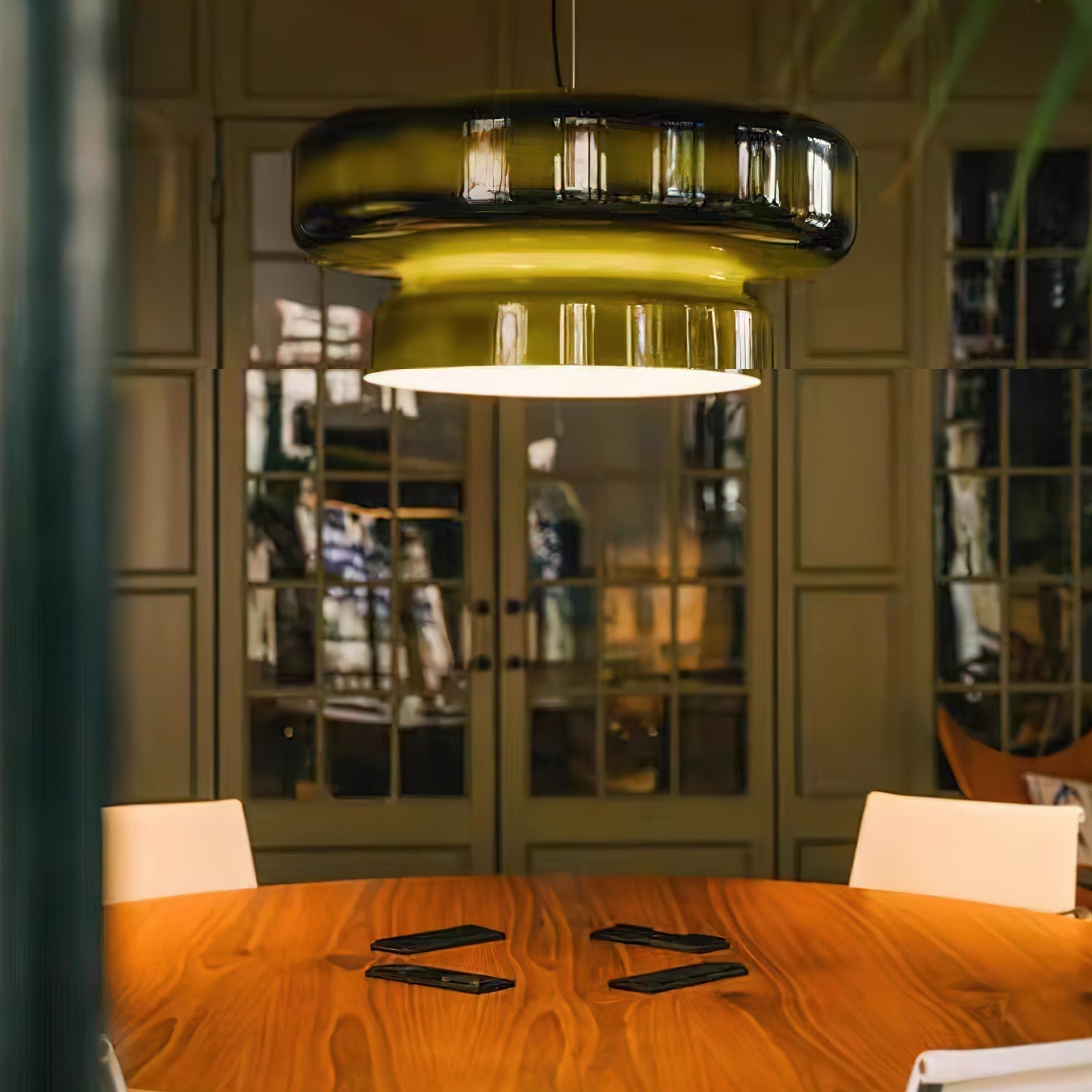 Bohemia Modern Blown Glass Pendant Light Organic Shape Hanging Chandelier for Dining Room