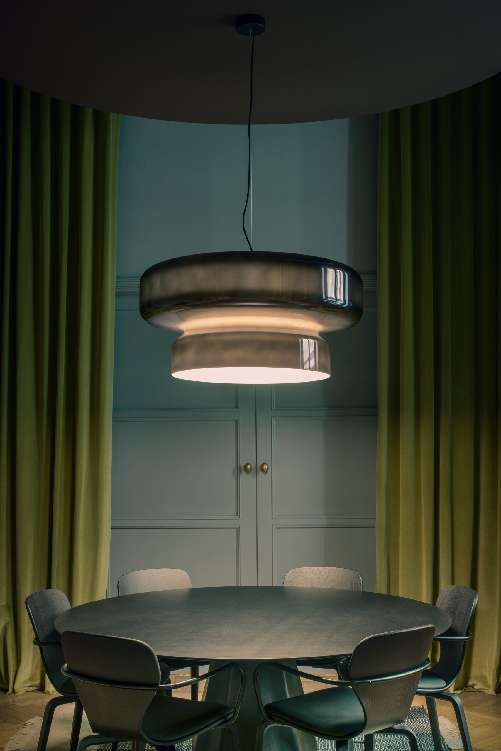 Bohemia Modern Blown Glass Pendant Light Organic Shape Hanging Chandelier for Dining Room