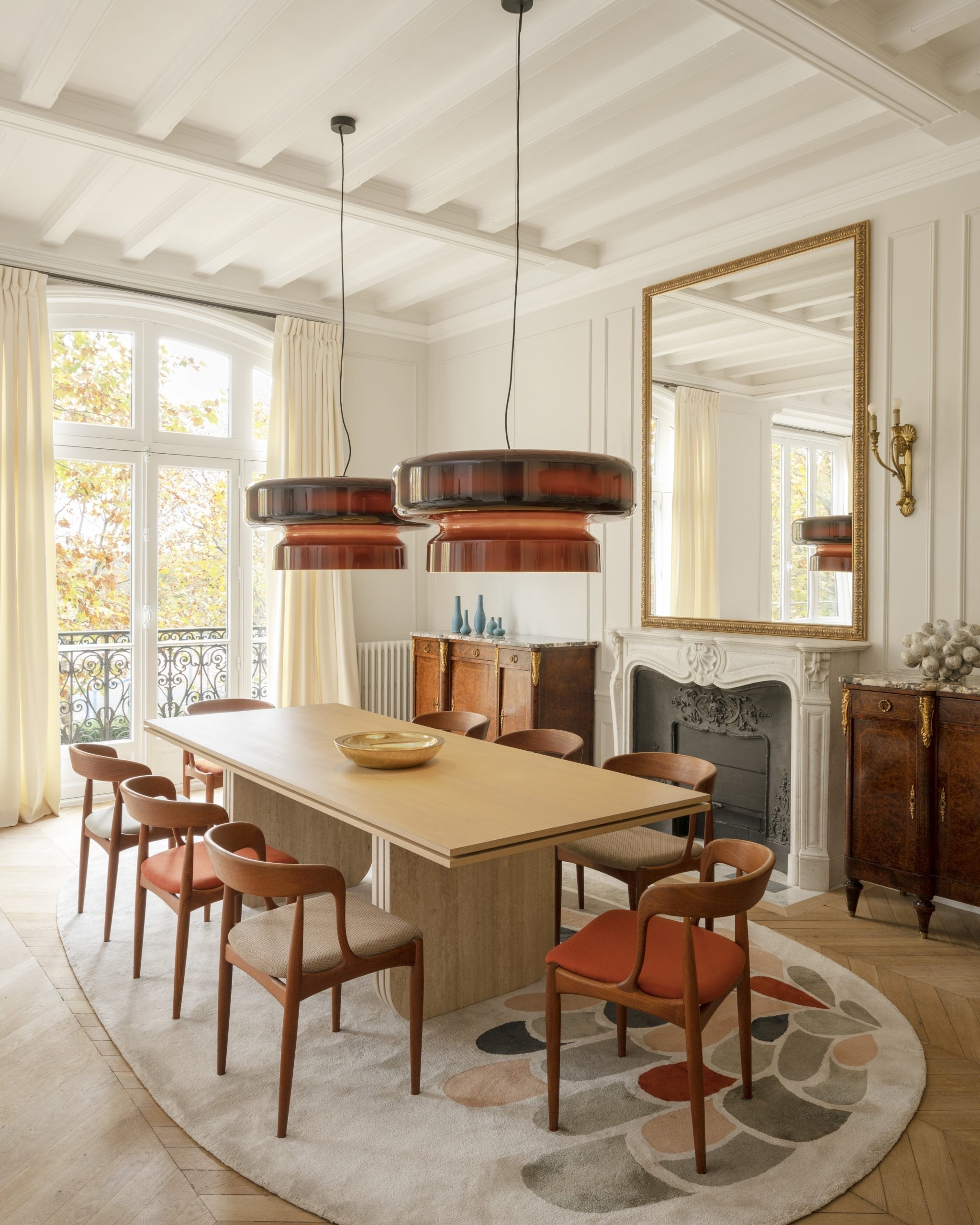 Bohemia Modern Blown Glass Pendant Light Organic Shape Hanging Chandelier for Dining Room