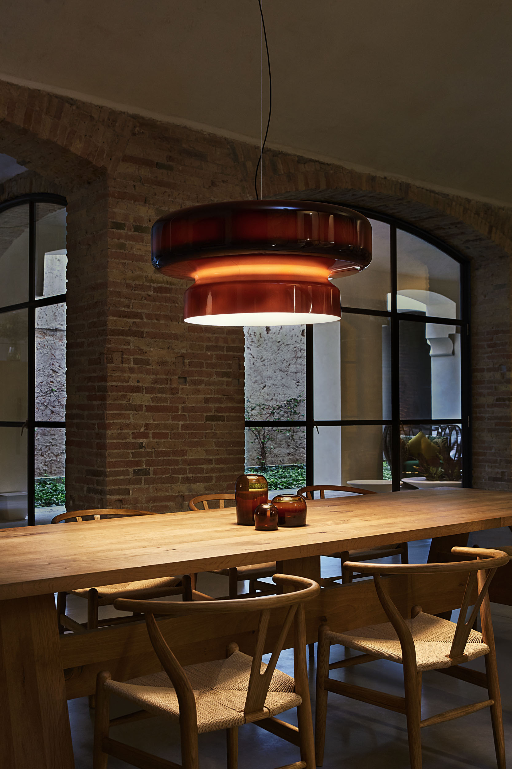 Bohemia Modern Blown Glass Pendant Light Organic Shape Hanging Chandelier for Dining Room