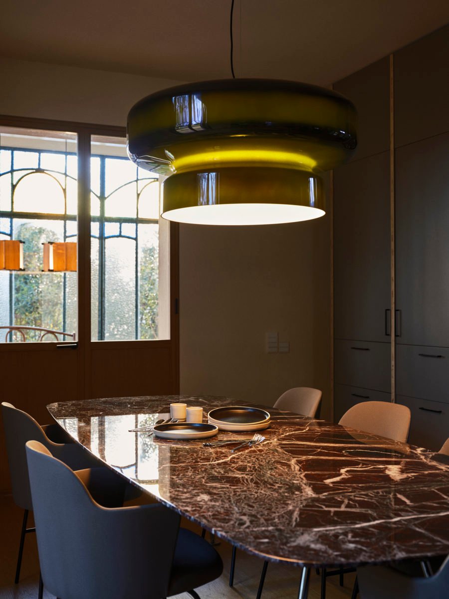 Bohemia Modern Blown Glass Pendant Light Organic Shape Hanging Chandelier for Dining Room