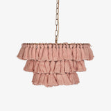 Bohemian Tassel Fringe Chandelier Fabric Pendant Light for Elegant Living Room and Bedroom Lighting