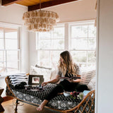 Bohemian Tassel Fringe Chandelier Fabric Pendant Light for Elegant Living Room and Bedroom Lighting